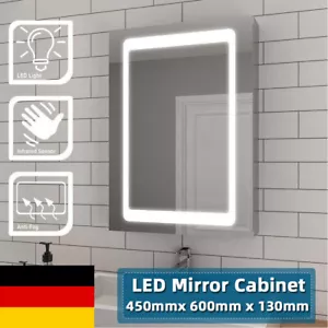 LED Badezimmer Spiegelschrank Spiegelschrank Bad mit Beleuchtung und Steckdose - Bild 1 von 7