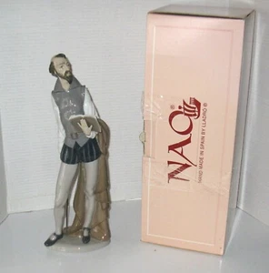 DON QUIXOTE READING BOOK & SWORD 15” TALL NAO /LLADRO Figure & Box #305 - Picture 1 of 5