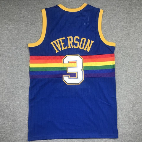 Denver Nuggets City Edition Men's Jerse Allen Iverson #3- Blue Aldult Size S-2XL Cover