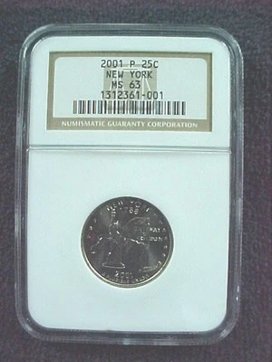2001 P NEW YORK STATE QUARTER NGC  MS 63 - Image 1 of 3
