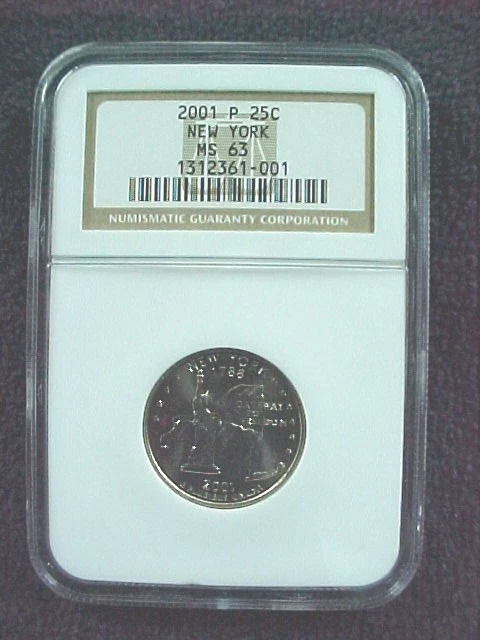 2001 P NEW YORK STATE QUARTER NGC  MS 63 - Image 1 of 3