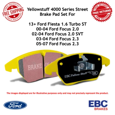 Juego de pastillas de freno traseras de calle y pista EBC Yellowstuff para Ford Fiesta / Focus Foto 1 de 4