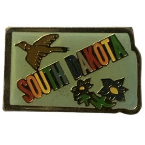 South Dakota State Bird Flower Travel Souvenir Pin - Picture 1 of 2