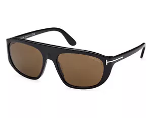 NEW Tom Ford FT1002-01J-58 Shiny Black Sunglasses - Picture 1 of 4