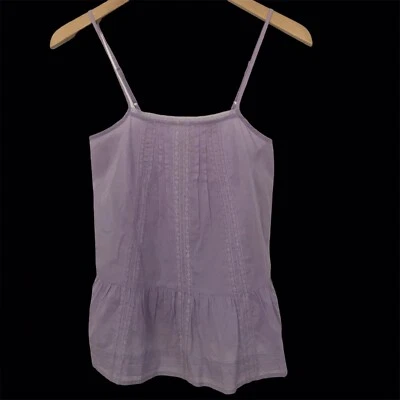 Y2K Babydoll Cami Camisole Top M Lace Coquette Fairy Grunge Balletcore Purple - Image 1 of 4
