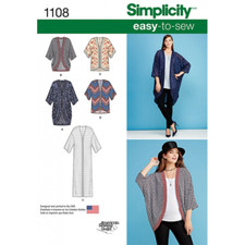 Simplicity Easy Sewing Pattern 1108 Misses Kimonos Xxs-xxl