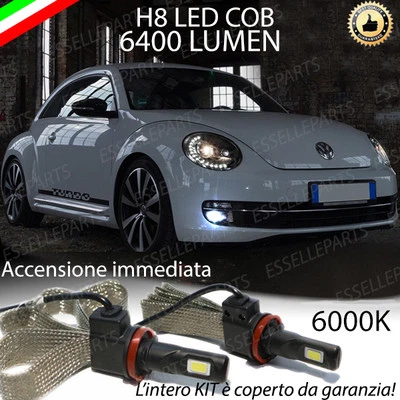 KIT FULL LED VW BEETLE 5C LAMPADE H8 FENDINEBBIA CANBUS 6000K 6400 LUMEN - Immagine 1 di 4