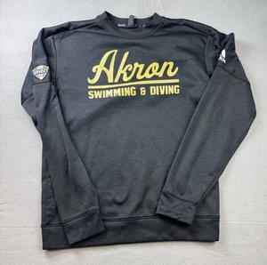 Akron Swimming Adidas Pullover Medium Black Crewneck Team Issued Sweatshirt - Picture 1 of 9