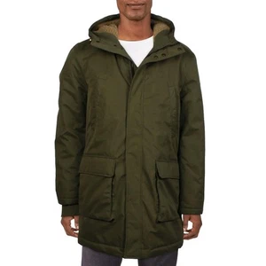 Guess Mens Lawrence Green Faux Fur Lined Parka Coat Outerwear L BHFO 2832 - Picture 1 of 2