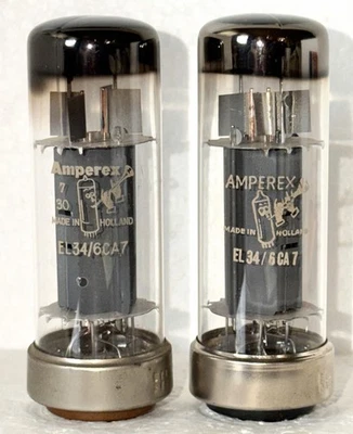 Tubos de metal Amperex Bugle Boy EL34 de 1950 TV7 probados 55/30 56/30 One Looks NOS Foto 1 de 4