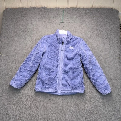 Jaqueta reversível The North Face meninas roxa média com capuz caminhada ao ar livre FALHAS - Imagem 1 de 4