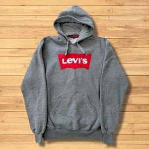 Levi’s Grey & Red Logo Oversized Pullover Hoodie - Men’s Size UK XXL - Picture 1 of 8