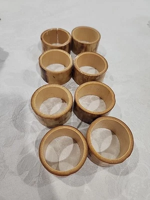 ANILLOS SERVILLETEROS BAMBÚ VINTAGE 6 piezas bambú natural Tiki MCM Foto 1 de 4