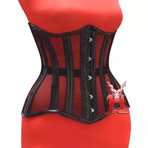 Corsetto sottoseno corsetto nero vernice rete black PVC Underbust Mesh corsetti 69 - Foto 1 di 4