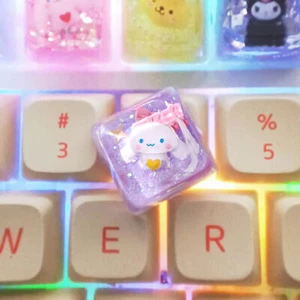 Cinnamoroll My Melody Pom Pom Purin Kuromi Keycaps Clear Light UV Bling Key cap - Picture 1 of 26