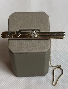 New Fine ITALY 14k Multi-tone Gold Brilliant Diamond 6.00 mm Men’s Tie Clip - Picture 1 of 7