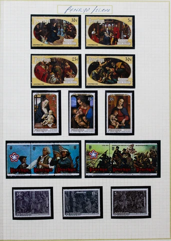 Penrhyn Stamps Mint NH Collection Art Sets S/S 1970's to 1980's Cover