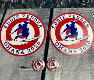 Eddie Vedder Ohana Festival 2020 2 pegatinas 2 botones nuevo (PJ1) - Imagen 1 de 1