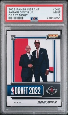 2022 PANINI INSTANT JABARI SMITH JR. ROOKIE DRAFT NIGHT SP ROCKETS #DN3 RC PSA 9 - Image 1 of 4