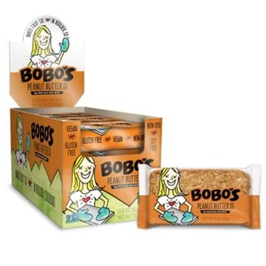 Bobo's Peanut Butter Oat Bars 12 Count Gluten Free Vegan Snack 3oz Each - Picture 1 of 9