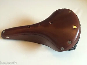Brooks Flyer Champion B396H marrón antiguo sillín de cuero para hombre / sillín de bicicleta  - Imagen 1 de 6
