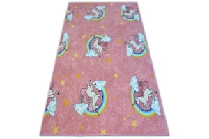 Carpet for children UNICORN width 100-400 cm pink, unicorn, rainbow, clouds - Picture 1 of 6