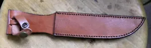Braune Leder Scheide für feststehende Messer bis 17cm Klinge Gürteletui Bowie x - Bild 1 von 1