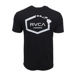 RVCA HAWAII ISLAND MENS T SHIRT BLACK - Picture 1 of 4