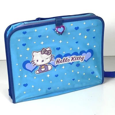Hello Kitty Backseat Car Travel Tray Pockets Organizer Blue 2003 Design RARE - Image 1 of 4