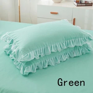2X Pillowcase Lace Ruffle Pillow Covers Home Room Bed Decor Bedding 48X74cm Gift - Picture 1 of 19
