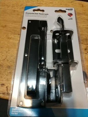 National Hardware Ornamental Gate Thumb Latch V1394 Black Finish - Image 1 of 4