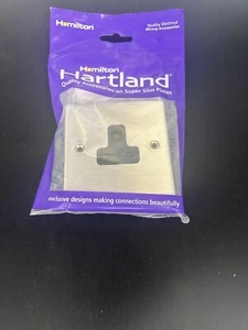 Hamilton Hartland Satin Steel 1G 5A Unswitched Socket Black insert 74US5B (New) - Picture 1 of 1