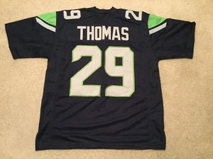 UNSIGNED CUSTOM Sewn Stitched Earl Thomas Blue Jersey - M, L, XL, 2XL - Picture 1 of 2