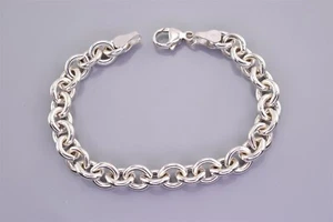 "Pulsera langosta de plata esterlina de 7 mm círculo sólido 925 21 g 6,5" - Imagen 1 de 5