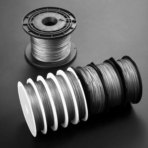 Fil De Pêche Tressé Acier Inoxydable 7 Brins - 50 Mètres - Résistance 13 à 130 Lb - Pour Eau Douce Et Mer