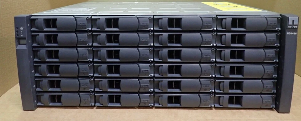 NetApp DS4486 480TB (24 x 20TB) 2x IOM6 4xPSU Storage 4U Expansion Shelf - Image 1 of 3