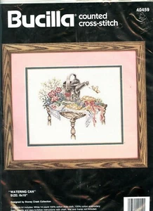 Watering Can - Bucilla Counted Cross Stitch Kit #40459 - 8 x 10" - 1990 - NEW - Picture 1 of 3