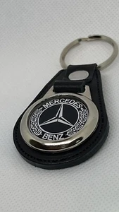 LLAVERO RETRO Alta Calidad %100 Cuero para benz con Cara Negra - Imagen 1 de 3