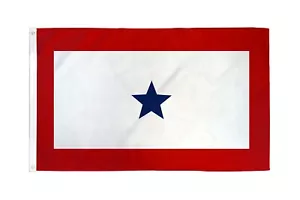 BANDERA DE SERVICIO ESTRELLA AZUL BANDERA DE 3X5 PIES CON OJALES. IMAGEN A UNA CARA. - Imagen 1 de 13