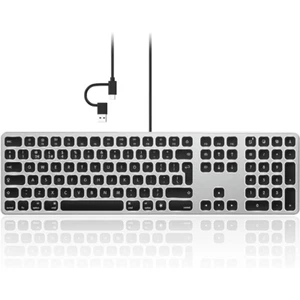 Seenda Wired Backlit Keyboard for Mac OS, Full-size Slim Keyboard with USB A and - Picture 1 of 8