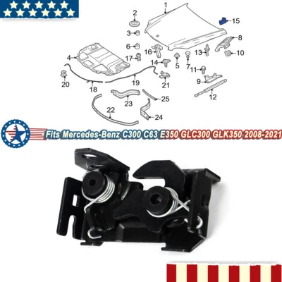 Front Hood Latch Lock For Mercedes-Benz C300 C350 C63 E350 E550 GLC300 GLK350 Foto 1 de 4