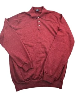 Vintage Brooks Brothers 346 Fine Italian Merino Polo Sweater Size XL 1/4 Button - Bild 1 von 19