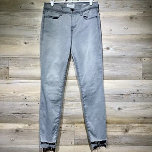 Frame Denim Le High Skinny Jeans Size 28 (28x27) Gray Ankle Raw Hems Distressed - Picture 1 of 12