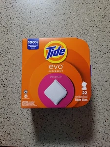 Tide Evo Laundry Detergent Tiles 22 Ct Spring Blast Concentrated Discontinued - Picture 1 of 13