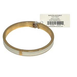 Banana Republic Gold Weiß Emaille Armreif Armband Scharnier Minimalistisch Elegant Elegant - Bild 1 von 10