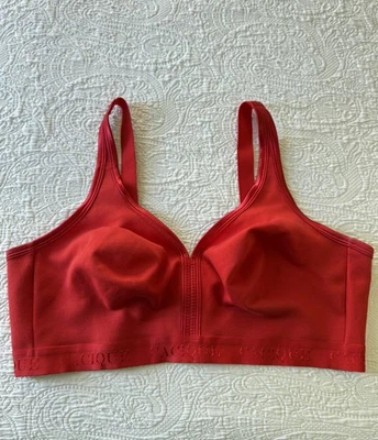 Sujetador Cacique 44DD Algodón Sin Alambres Inalámbrico Elastizado Cobertura Completa (Rojo Tomate) Foto 1 de 4