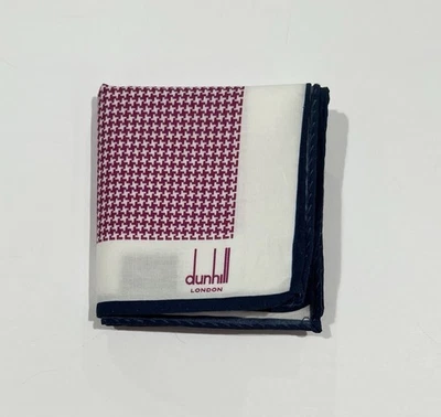 Dunhill Handkerchief Men Plain Geometric Made ITALY Cotton Pocket Suit Square 13 - Image 1 of 4