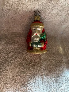 OWC Alte Welt Weihnachtsschmuck Weihnachtsmann Glocke mundgeblasen Glasfigur - Bild 1 von 3