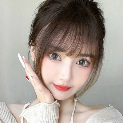 Clip-In Haarverlängerung Pony Blunt Bangs Hochtemperaturfaser natürlich - Bild 1 von 4