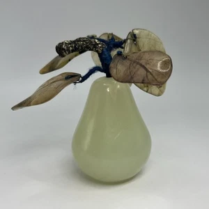 Vintage Chinese Celadon Carved Jade Pear - Picture 1 of 15